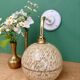 Vintage glass globe wall light in yellow and silver from Clichy.