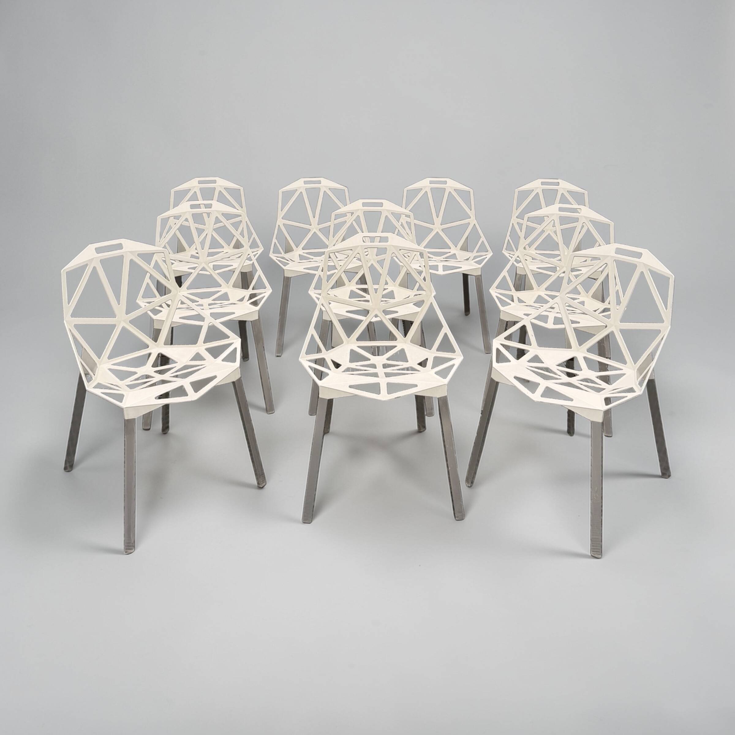 Lot 10 Chaises Chair One Magis Off-White Grcic | Provenance Louvre