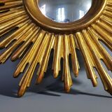 Witch-carved wood mirror - gilded