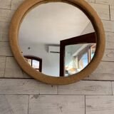 Wall Mirror with the Yellow Fabric, 1950s