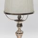 Art Deco lamp in molded glass and silver metal