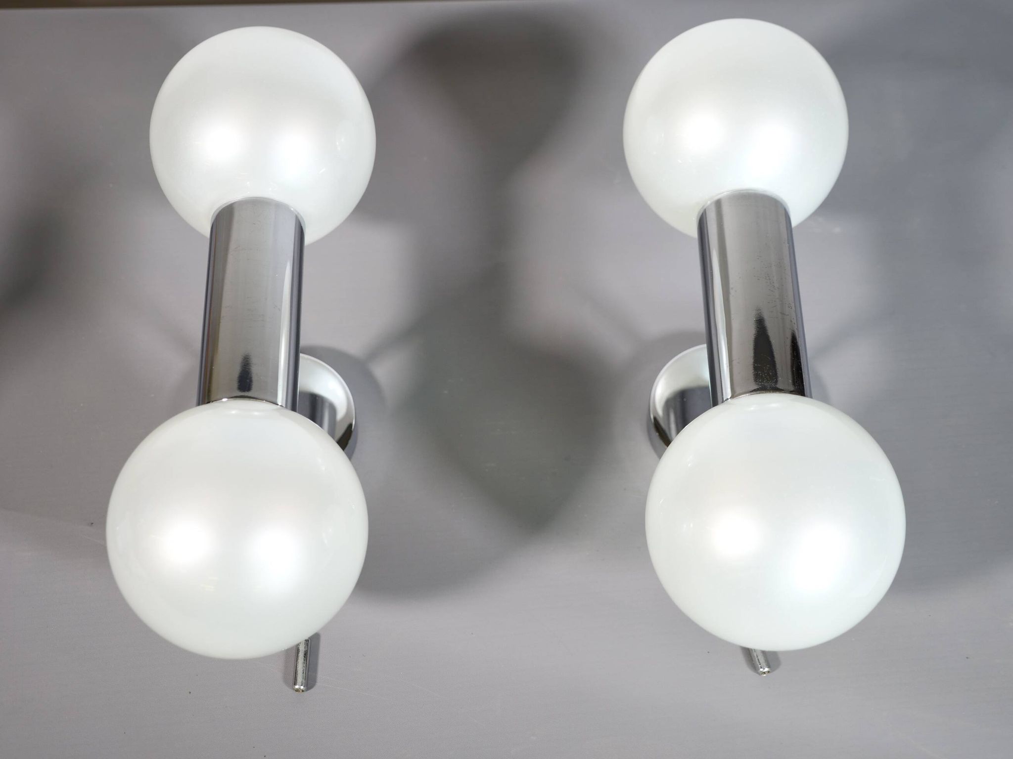 Space Age Wall Lights in Chrome by Motoko Ishii for Staff, 1970s