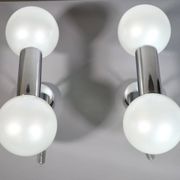 Space Age Wall Lights in Chrome by Motoko Ishii for Staff, 1970s