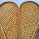 Pair of vintage "tulip" wall lights in rattan and canework
