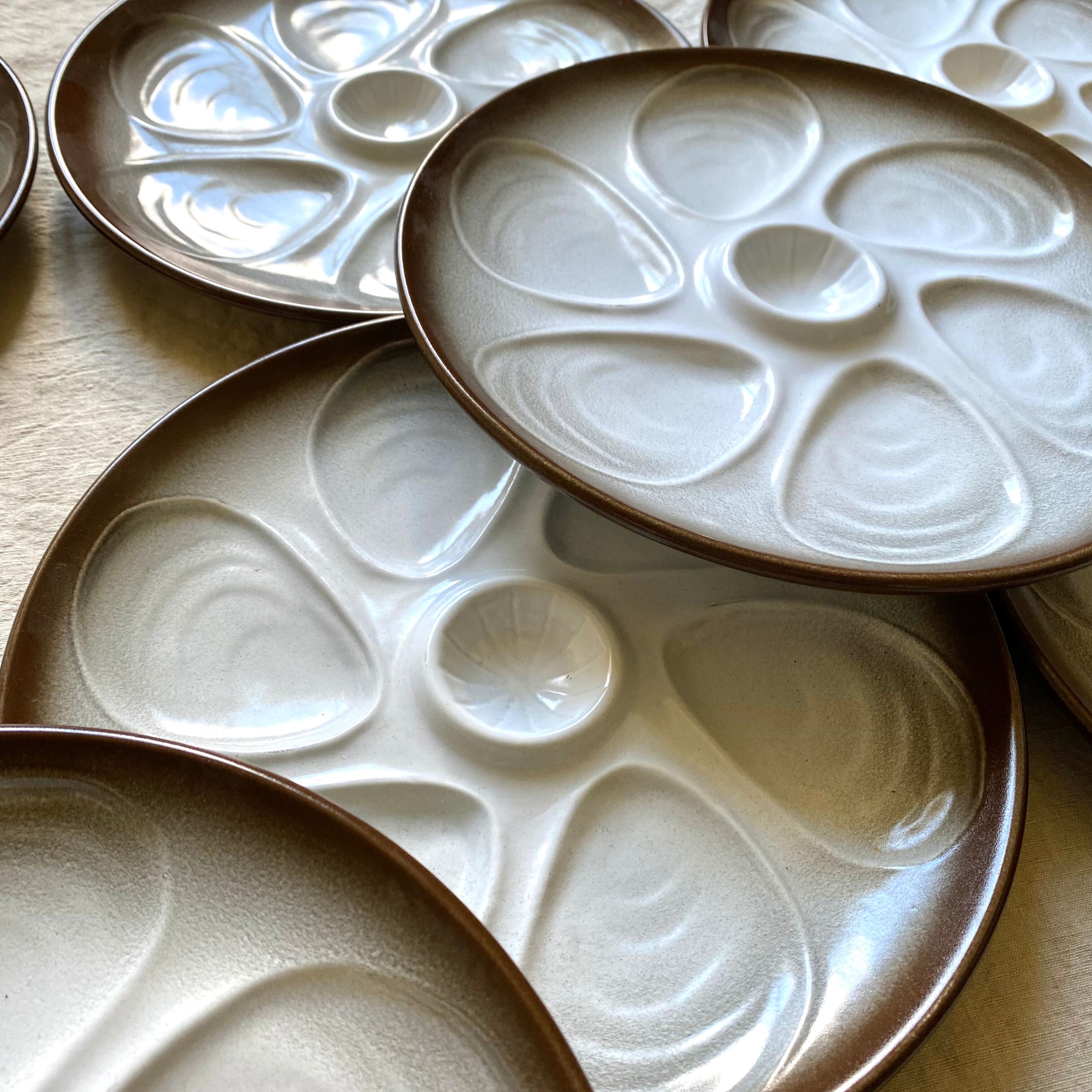 Vintage oyster plates from Salins France