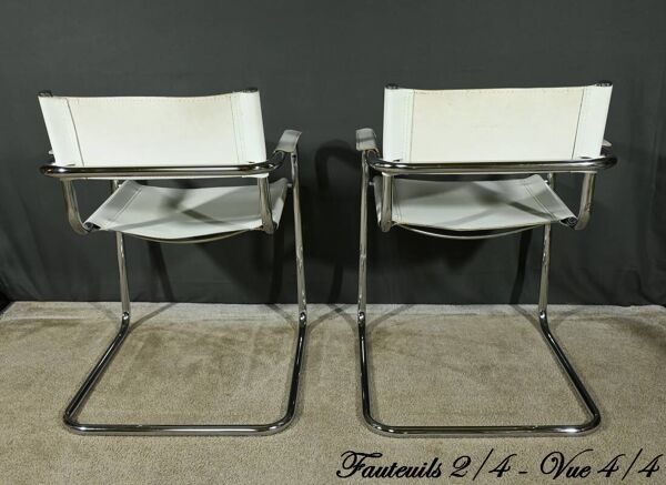 Fauteuils S33 en Cuir, attribués à M.Stam pour Fasem, Italie – 1970