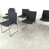 Chaises à repas italiennes vintage chromées, 1970