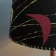 Lampadaire danois en teck avec abat-jour noir et rouge, jaune années 1960