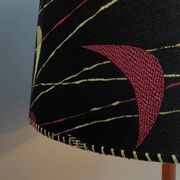 Danish Teak floor lamp with Black and Red , Yellow shade 1960s
