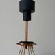 Large ceiling light with 6 arms in copper metal and glass, 1960s, Germany