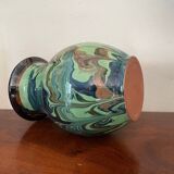 Vintage flamed glazed terracotta vase
