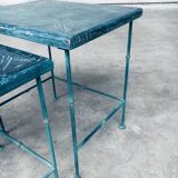 Postmodern Handmade Nesting Table Set by J. Berdou, France, 1980s, Set of 2