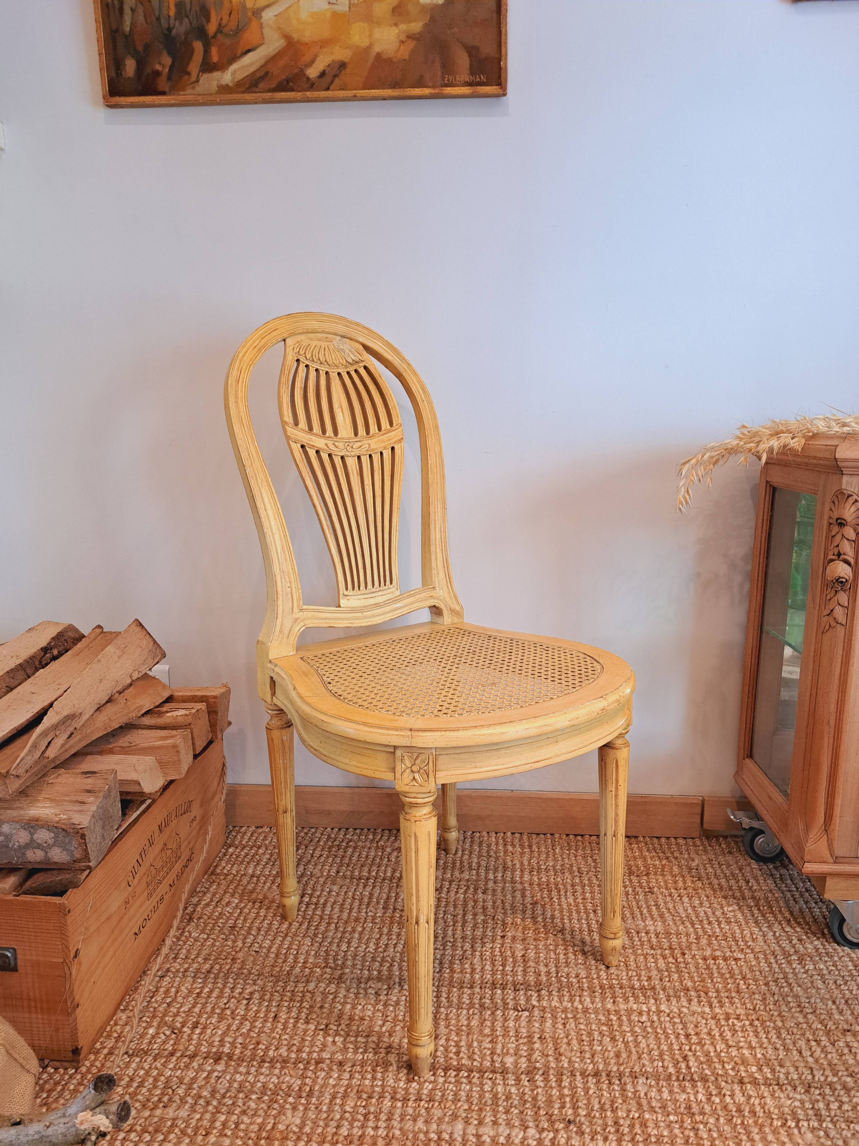 Provencal yellow Louis XVI style chair