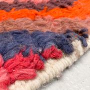 Moroccan Berber rug Boujaad with multicolored diamonds 336x82cm