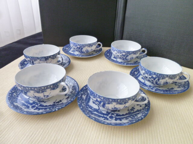 Set of 6 cups coffee or tea in Porcelain from Japan