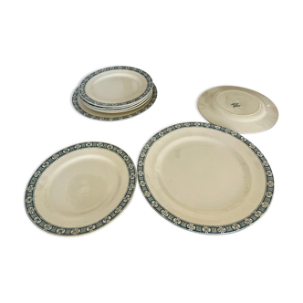 Plates flat porcelain Iron earth Vintage antique tableware