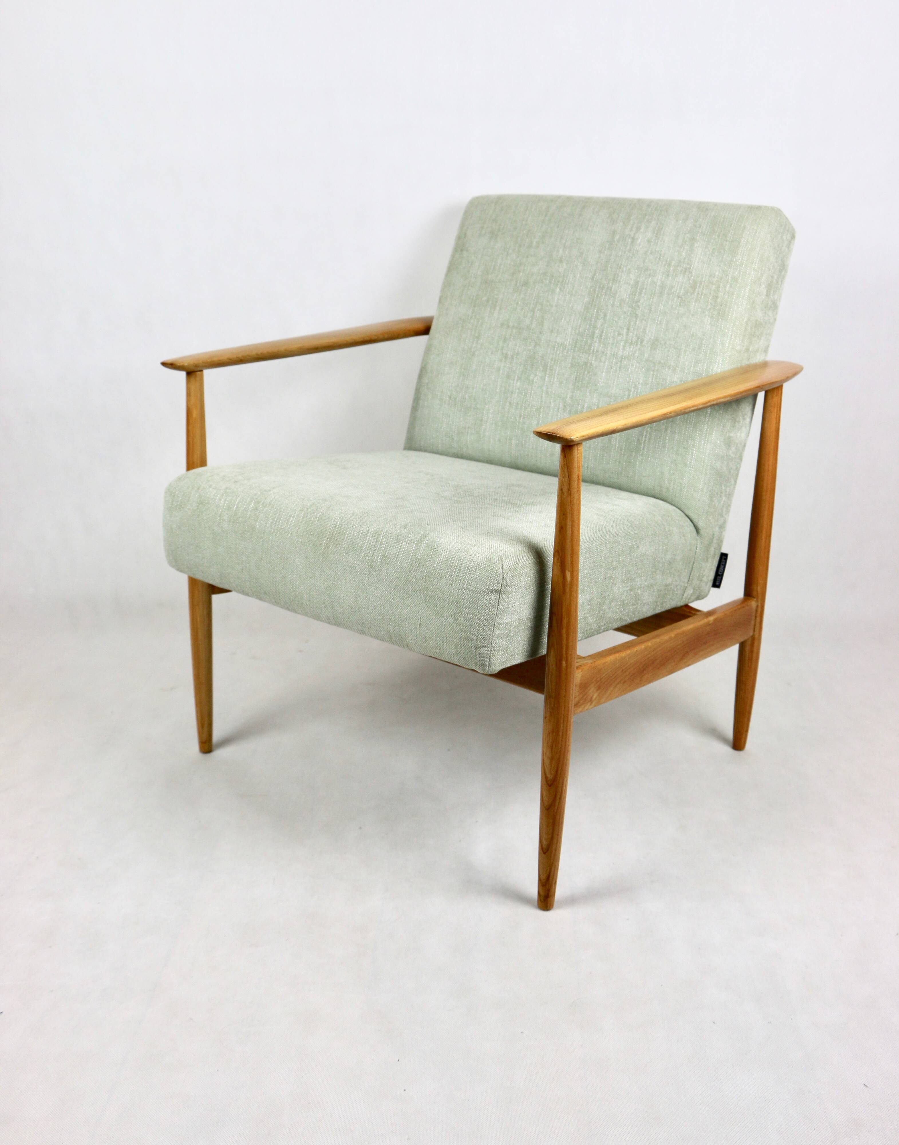 Vintage Danish Light Green Armchair, 1970s