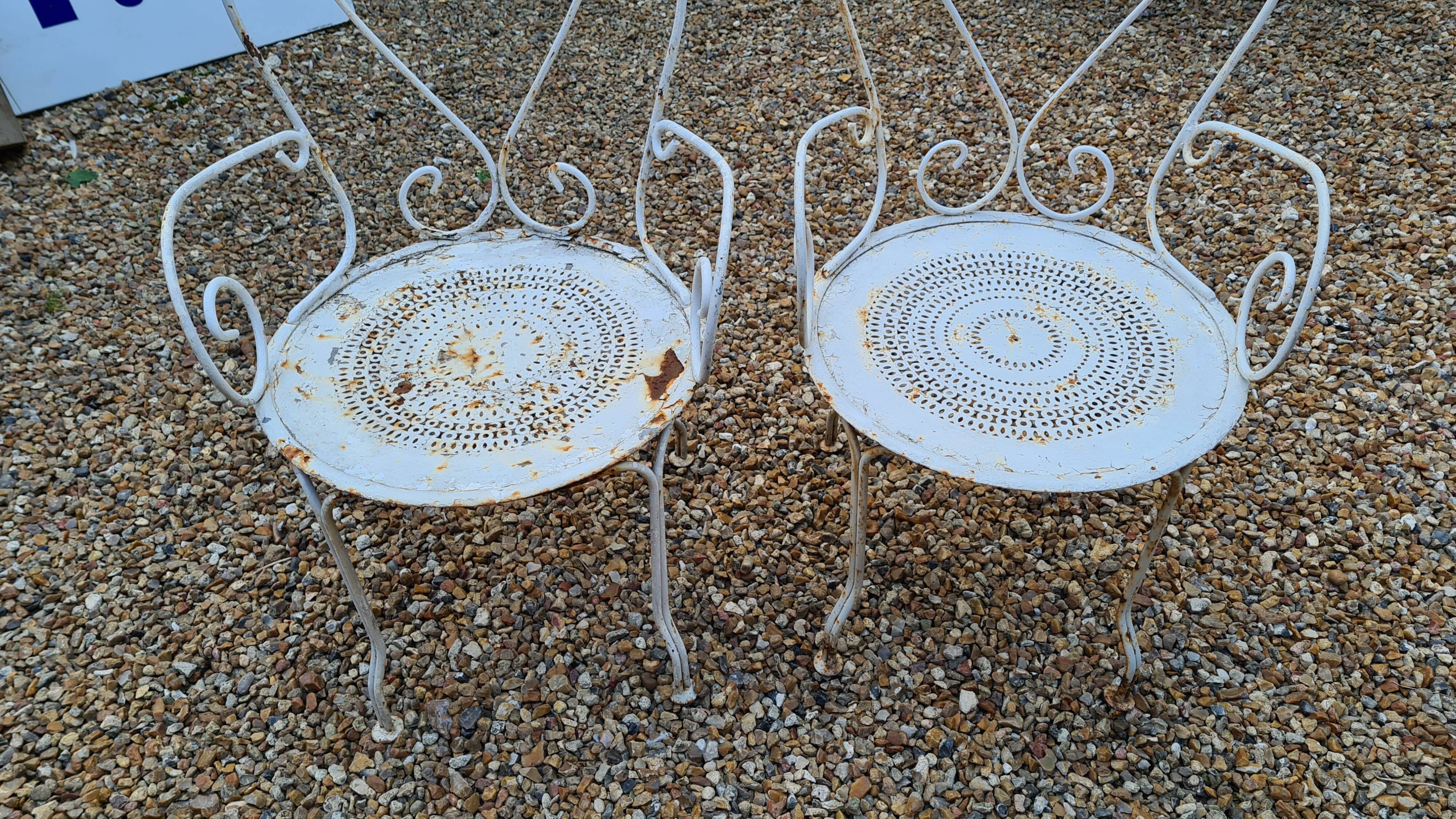Pair of garden armchairs