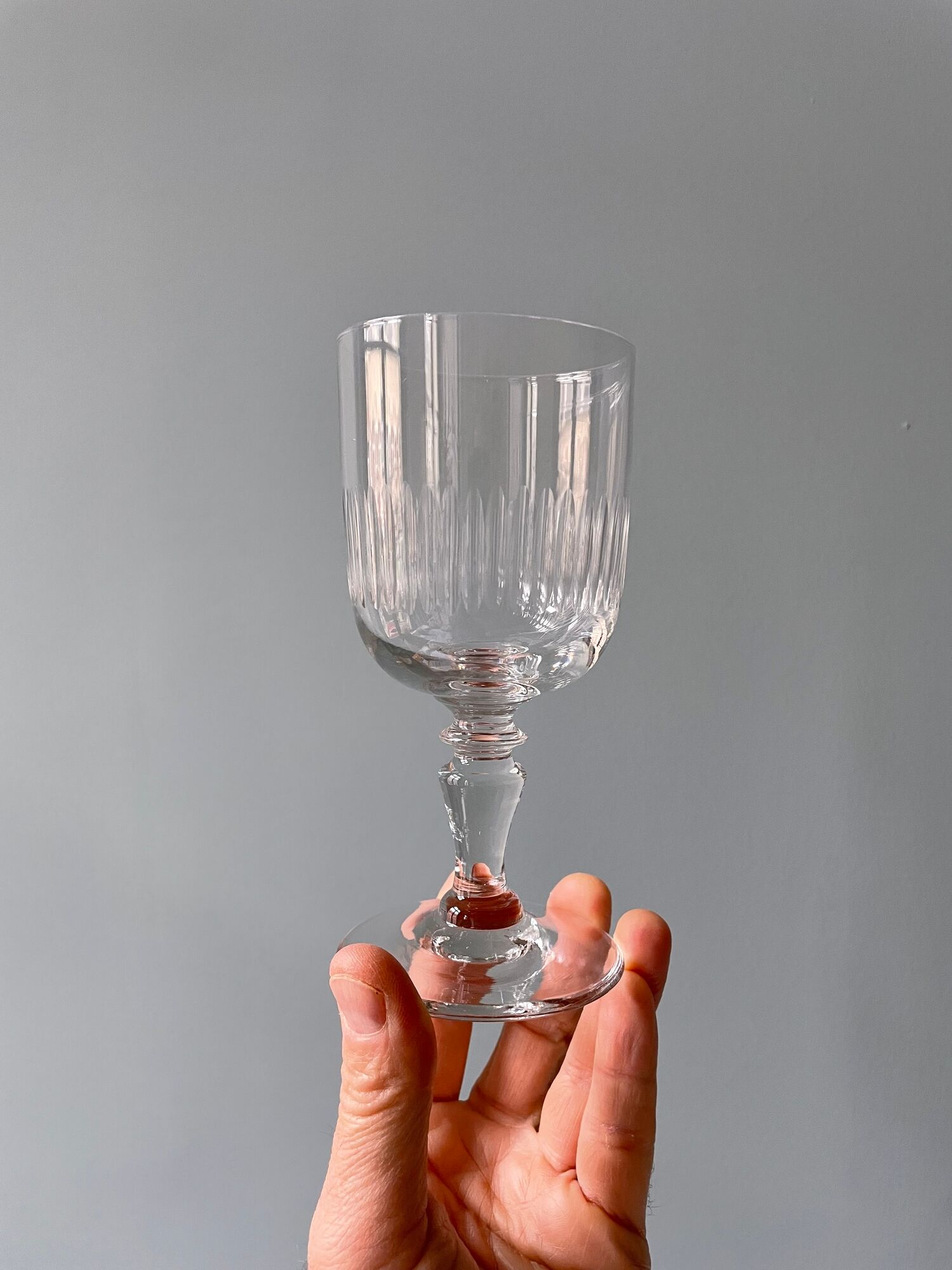 Set of 8 old glasses in Portieux crystal