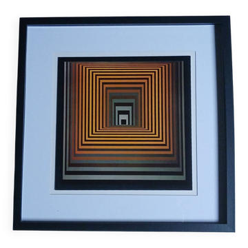 Optical Art Tableau "Tunnel" - Vasarely Style - 70s Vibe