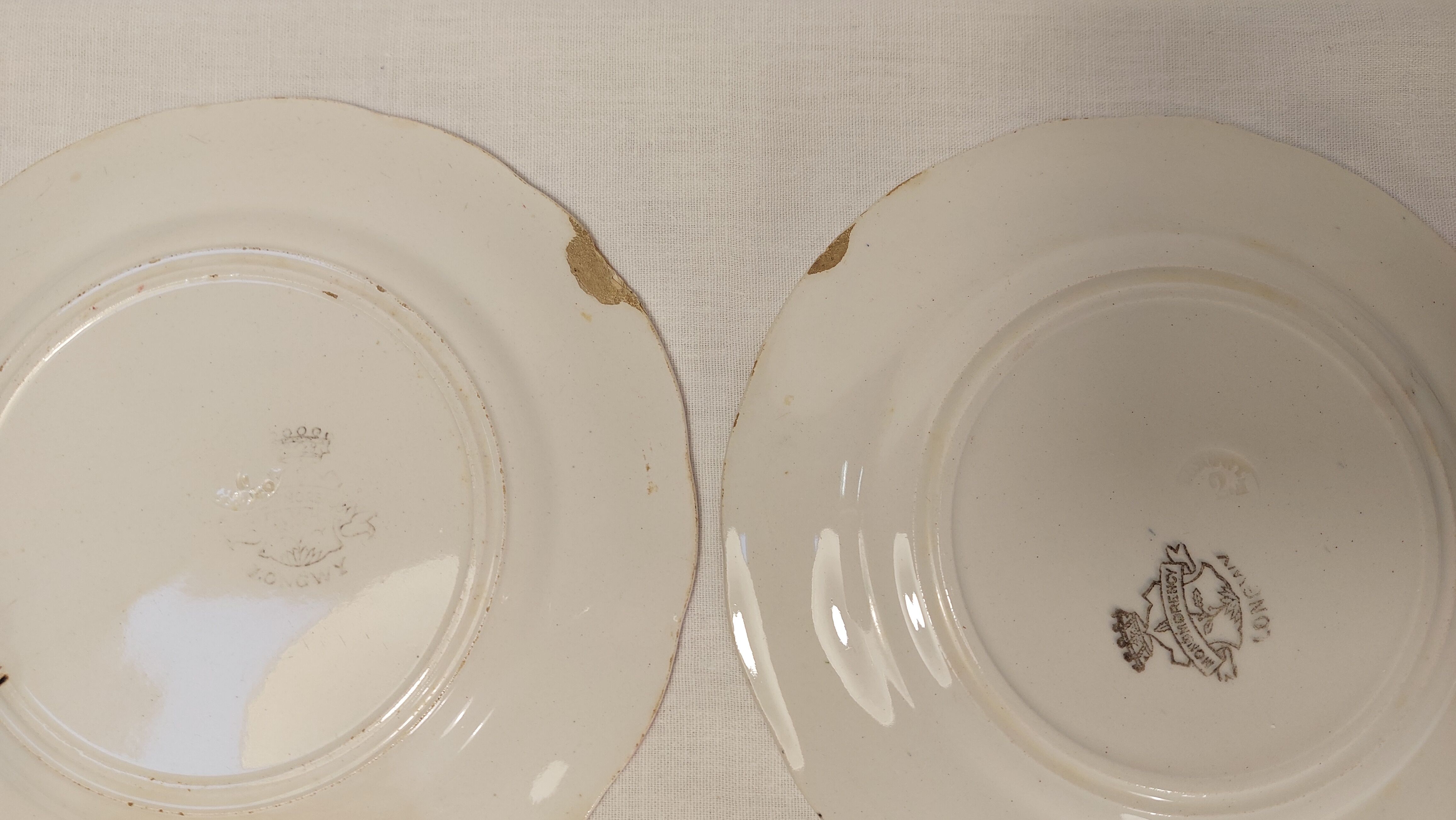 Series of 8 vintage dessert plates Montmorency model of Longwy faïenceries