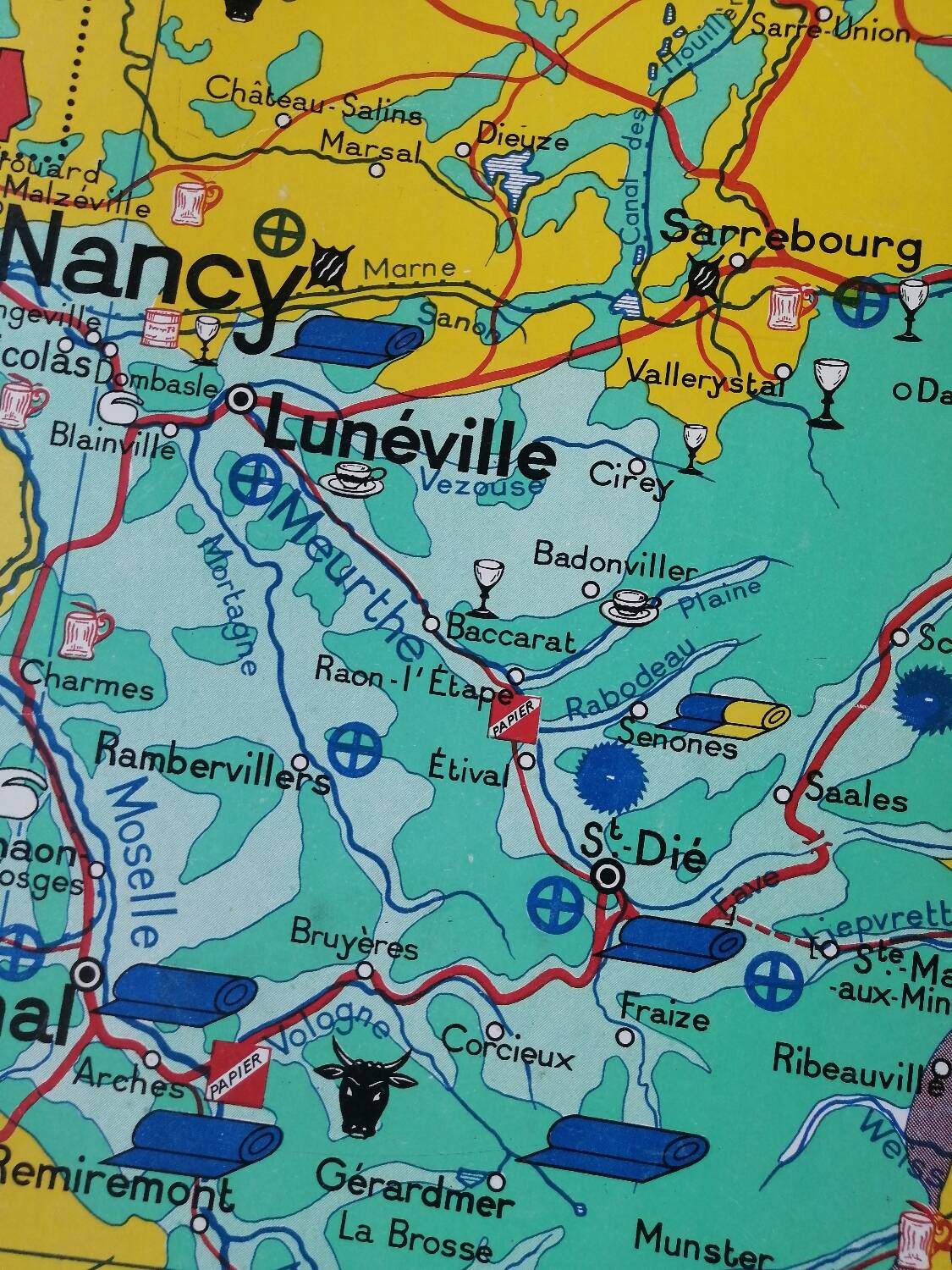 Old school map: France, North-East, Hatier Kaeppelin.