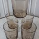 Lot de 5 grands verres à vin en verre fumé Made in France années 70