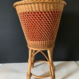Worker wicker plant holder