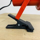 Vintage red clamp spotlight wall light
