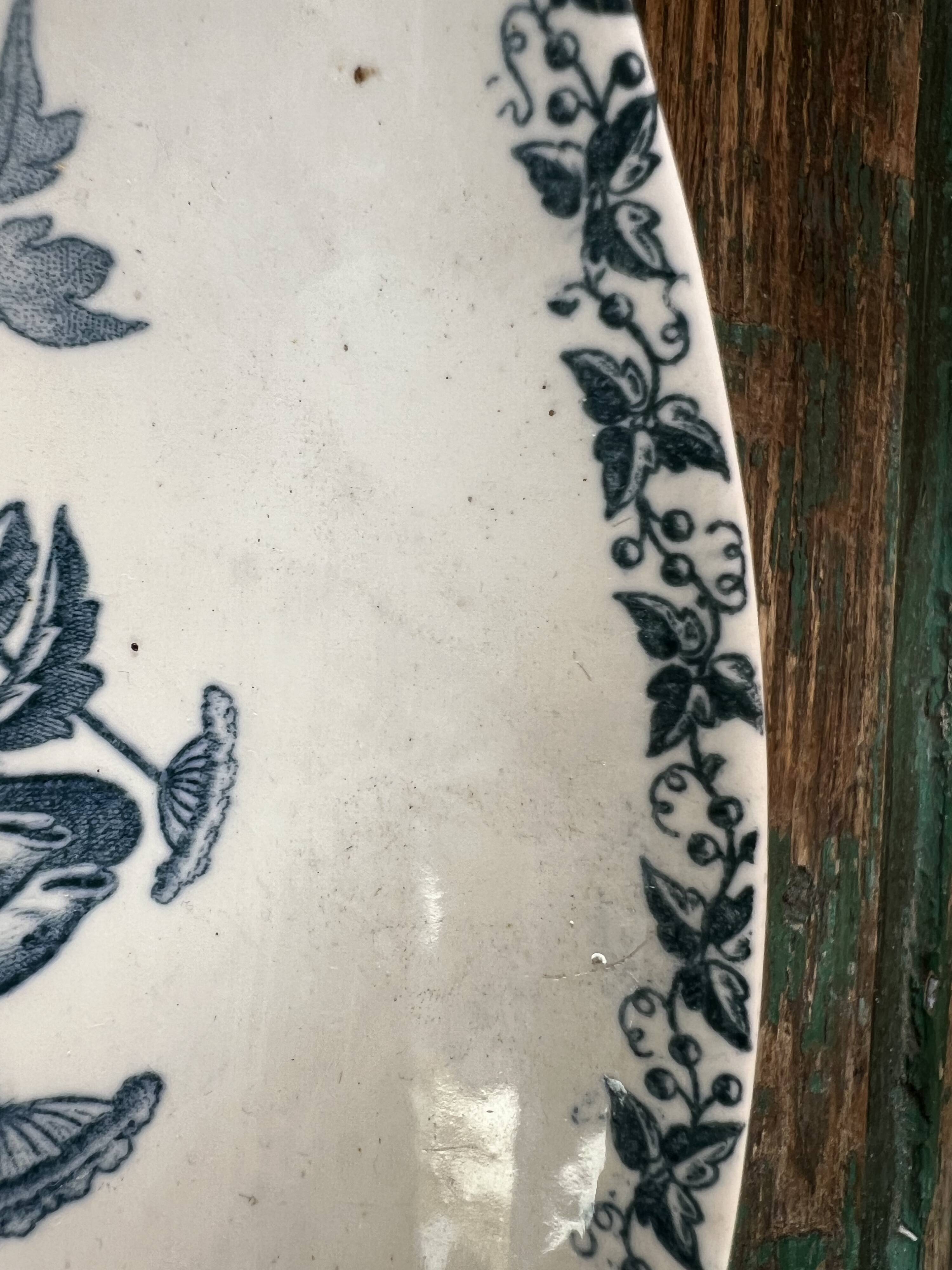 2 Badonviller earthenware dishes with fish decoration, screen model