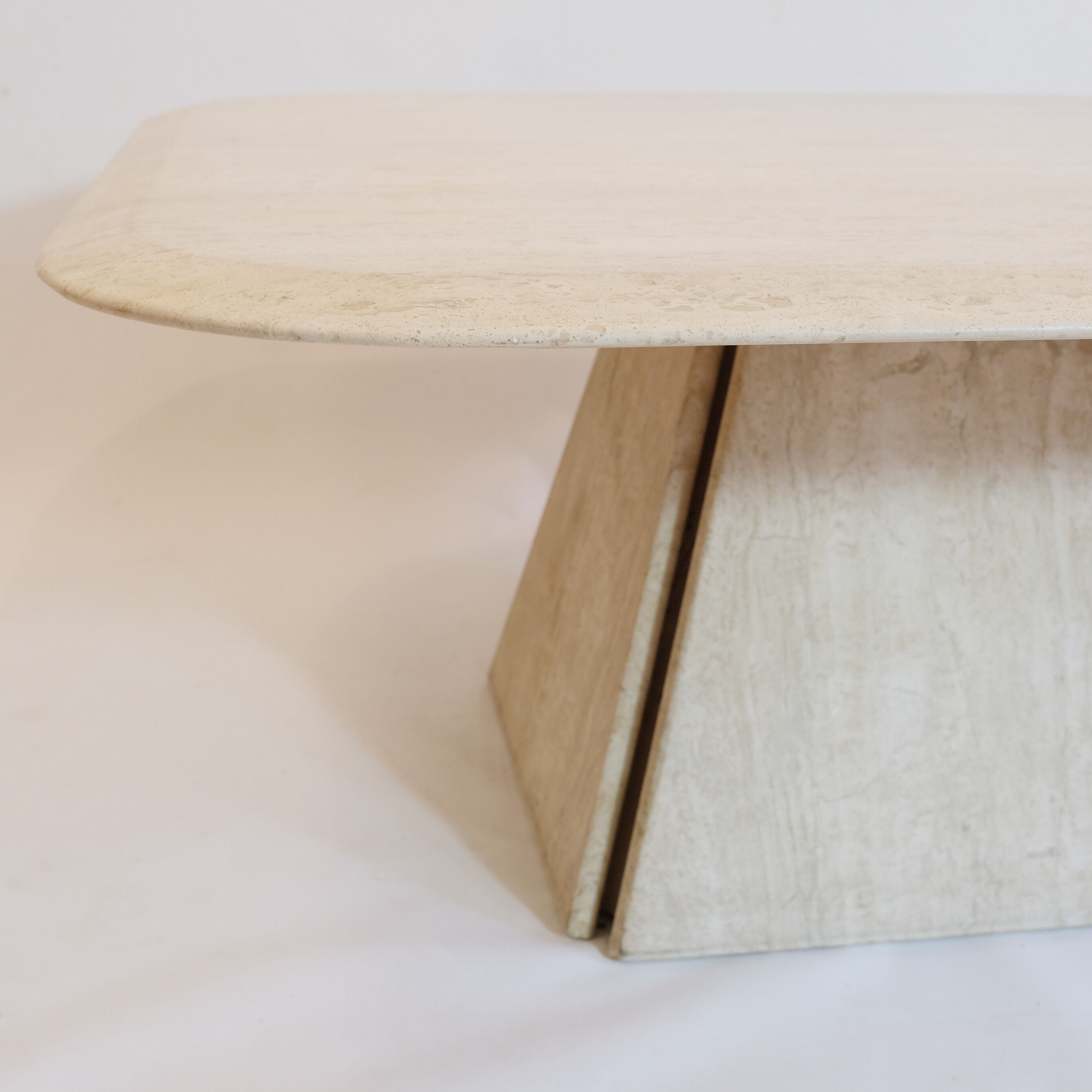 Coffee table in travertine Italian work of the 1970