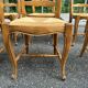 6 Provençal Louis XV chairs in solid wood with rush seats from 1970.
