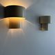Pair of vintage modernist wall lights, white lacquered metal, Sweden 1970