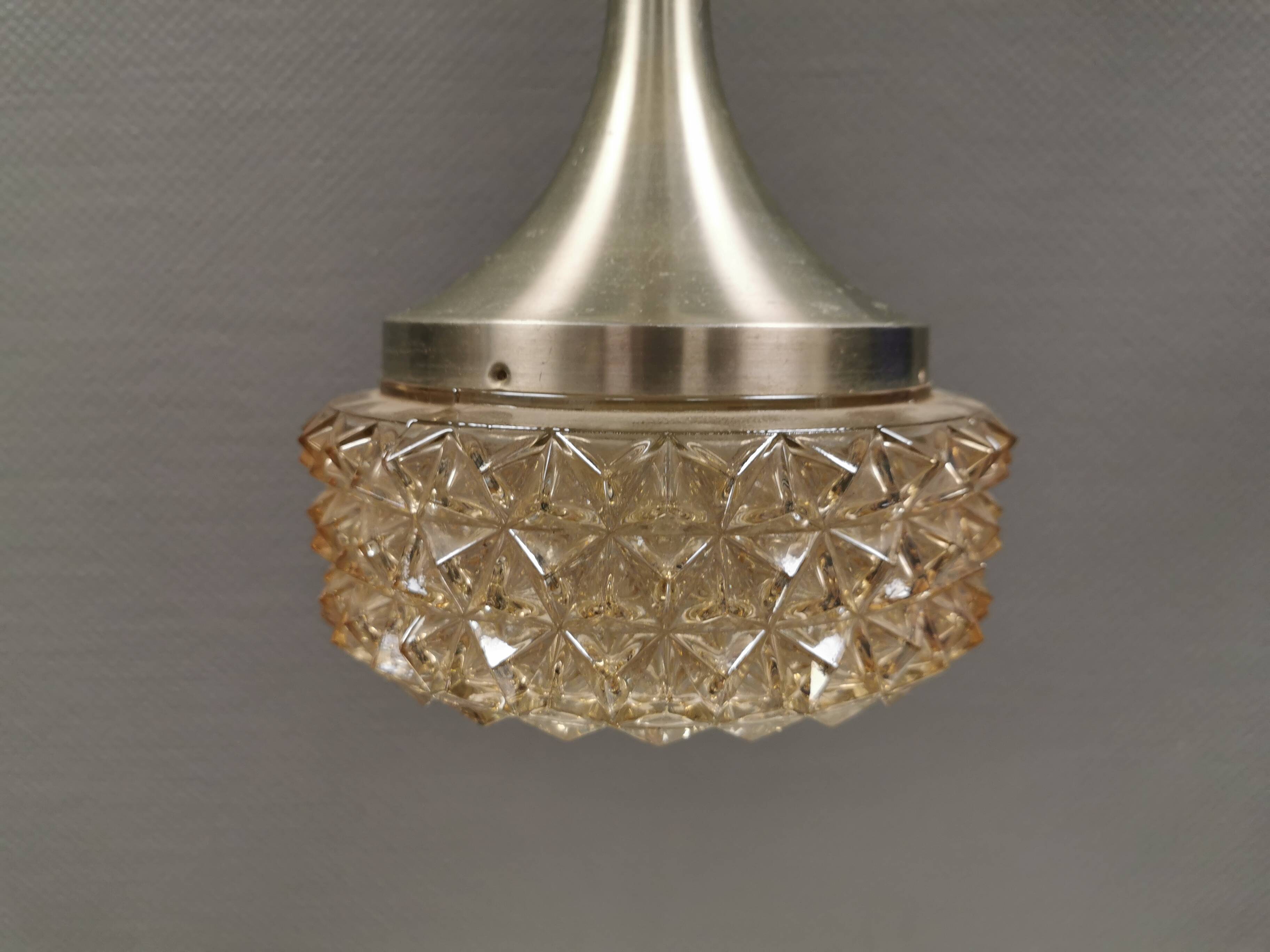 Pendant lamp by Carl Thore with a hard-pressed glass shade 1980s