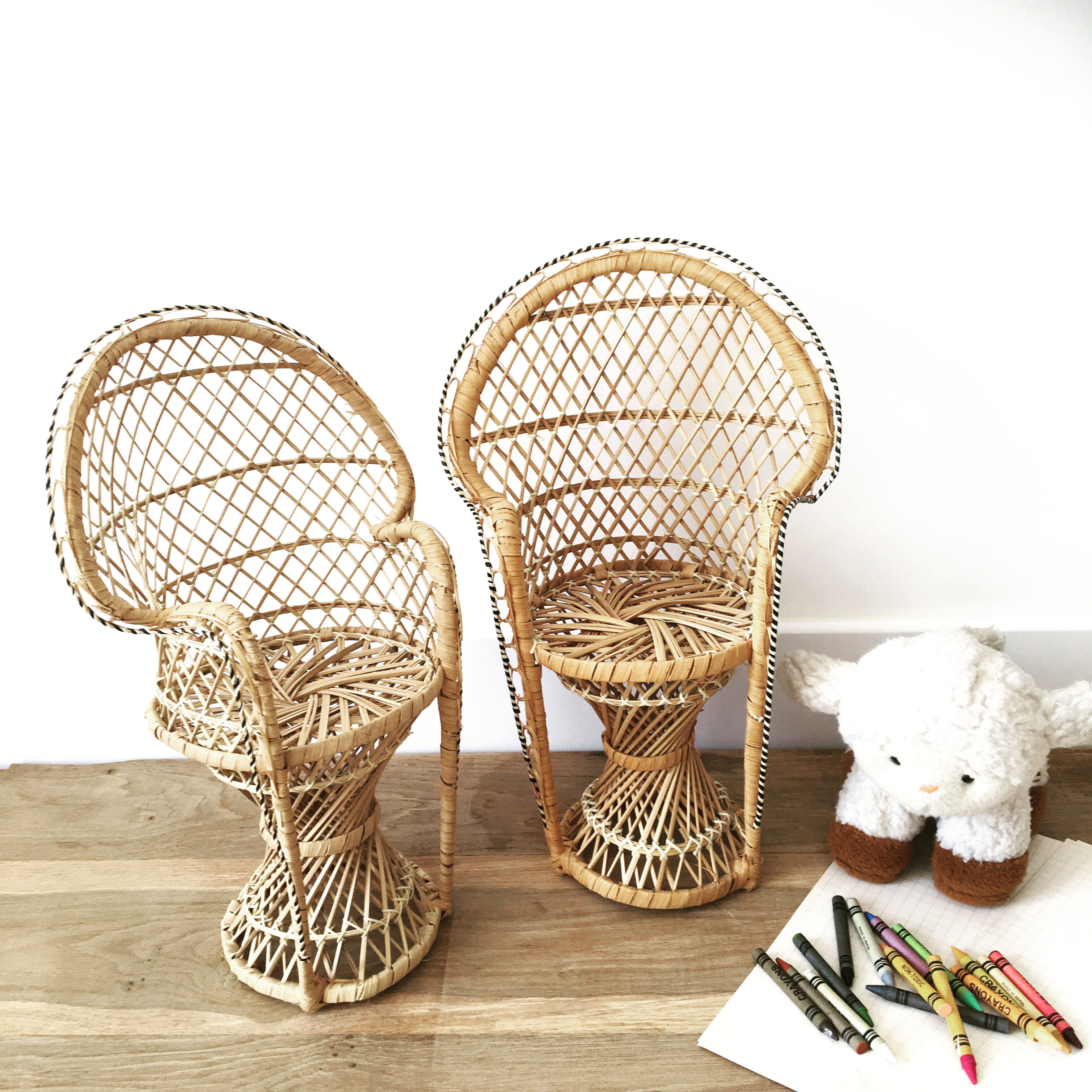 Pair of vintage doll chairs