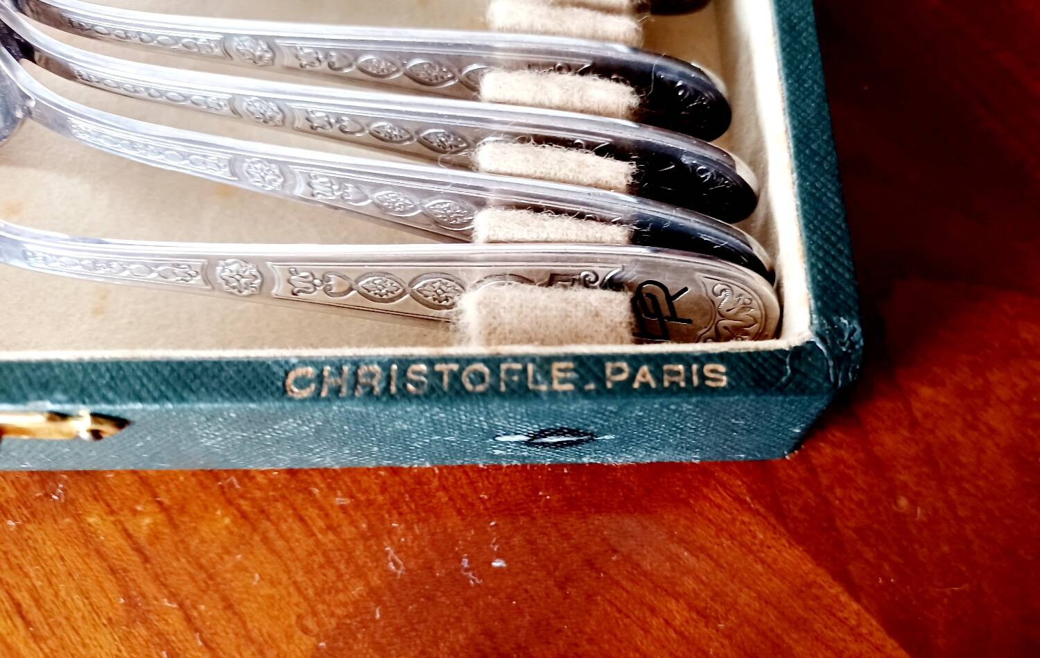Set of 12 small Christofle Art Deco spoons