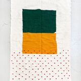 Kilim berbère écru à motifs graphiques colorés 312x181m