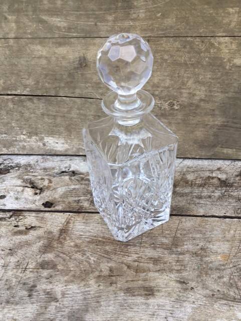 Vintage crystal decanter, Crystal Cathedral decanter, whiskey decanter