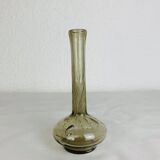 Vase soliflore verre bullé fumé