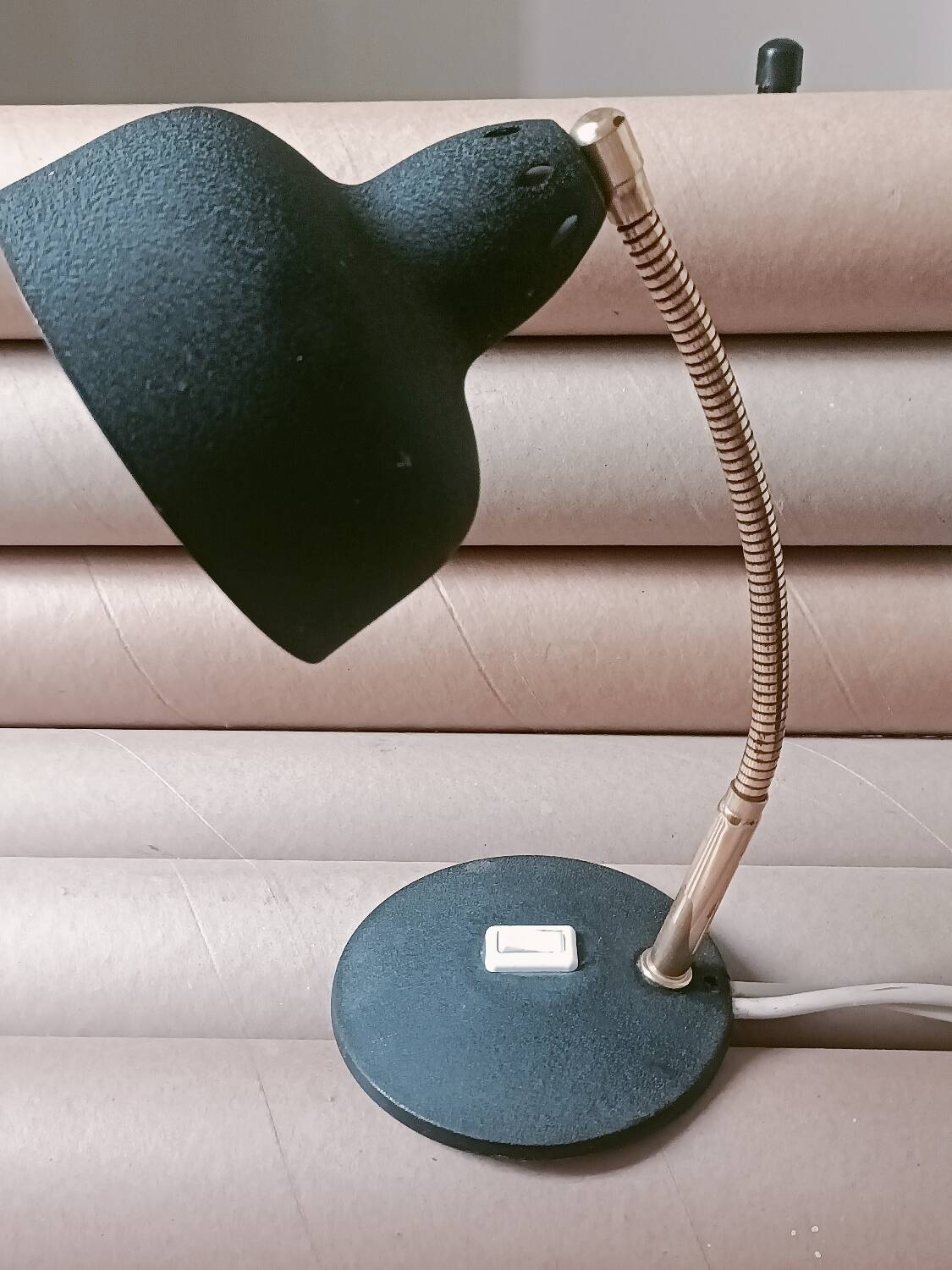 Articulated lamp in black metal, 1950-60