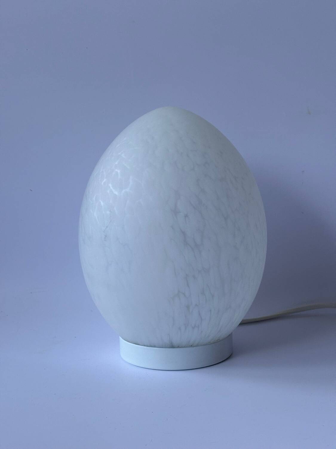 Vintage speckled glass egg lamp