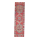 1970s Turkish Oushak Handmade Wool Cotton Red Runner Rug 86x344