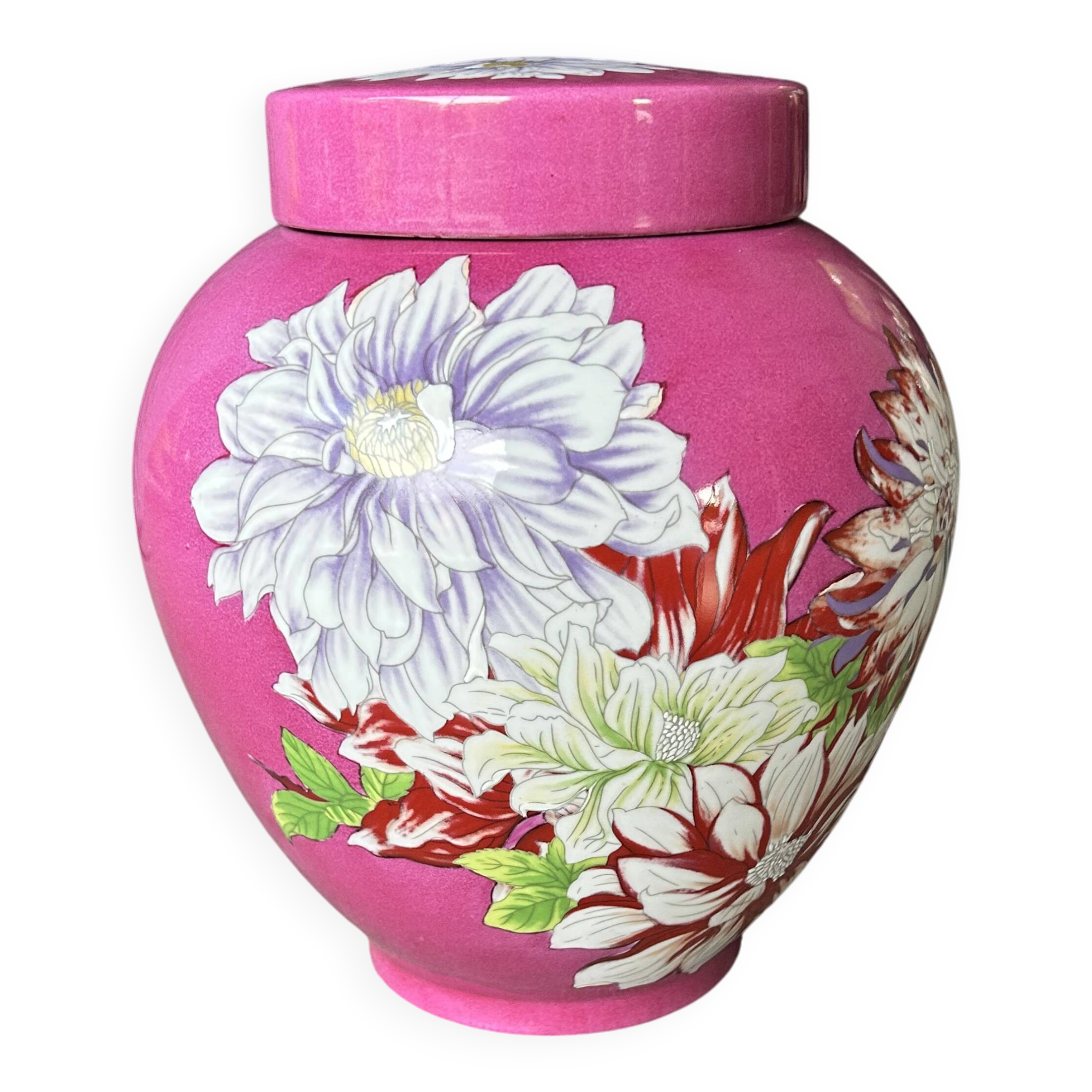 Vase Dahlia – Kenzo Takada – pièce signée – porcelaine (26 cm)