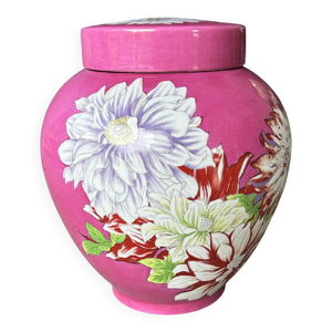 Vase Dahlia Kenzo Takada pièce signée porcelaine (26 cm)
