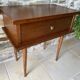 60s bedside table varnished wood compass feet