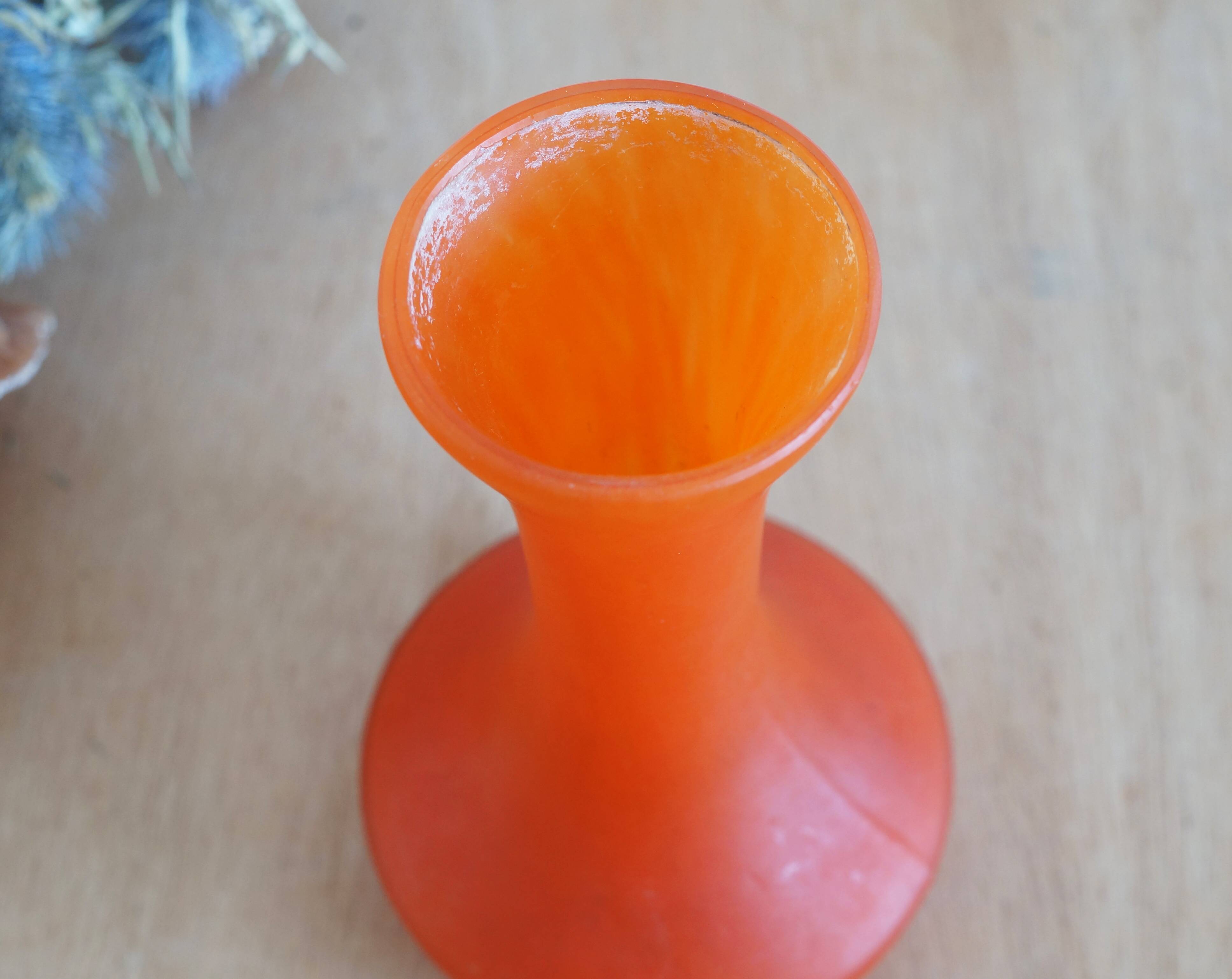 Art Nouveau vase in orange glass paste