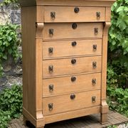 High Empire chest of drawers in solid raw oak
