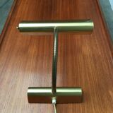 Mid-century brass swan neck table lamp in Hollywood Regency style from the 1960s.