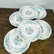 Set of 6 Large Flat Plates Villeroy & Boch "Delia" Vintage 26.5cm
