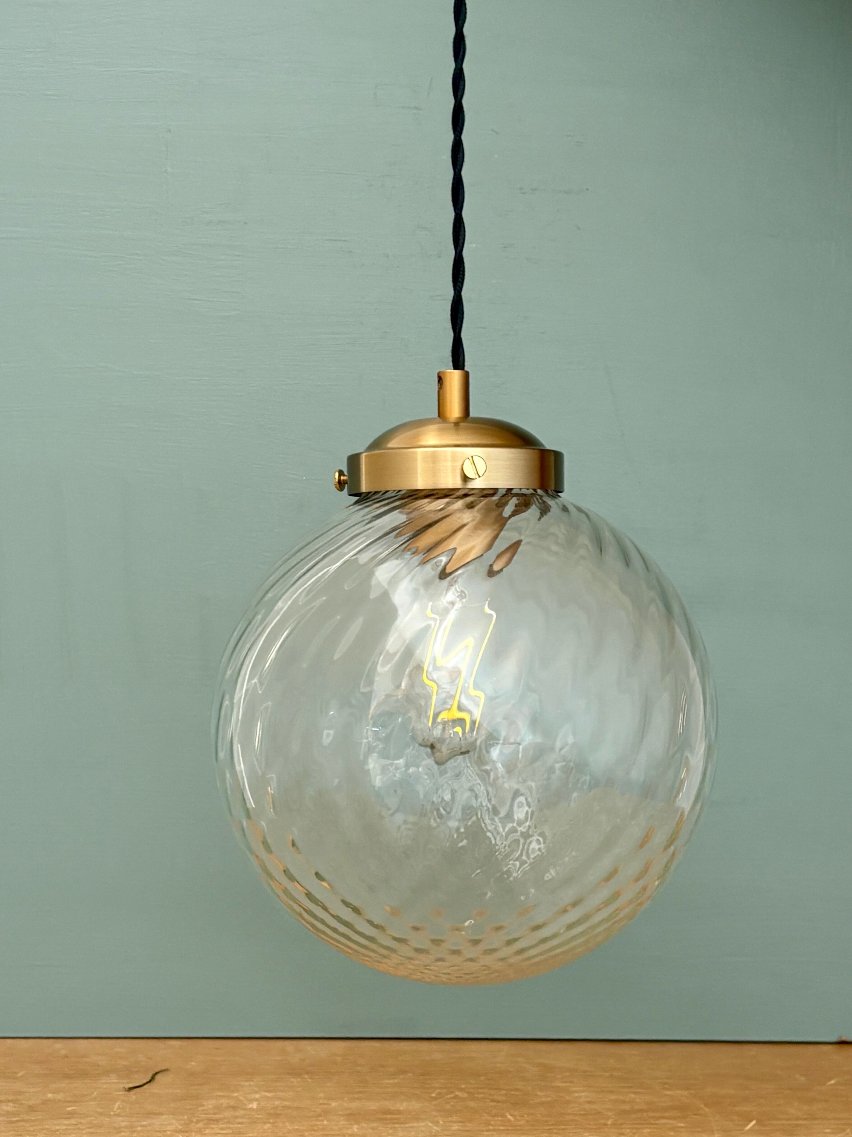 Vintage transparent glass suspension globe